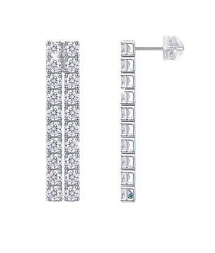 4CTTW Real Moissanite Drop Earrings - Long Tassel Dangle - Ornalux