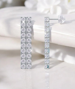 4CTTW Real Moissanite Drop Earrings - Long Tassel Dangle - Ornalux
