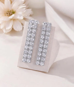 4CTTW Real Moissanite Drop Earrings - Long Tassel Dangle - Ornalux