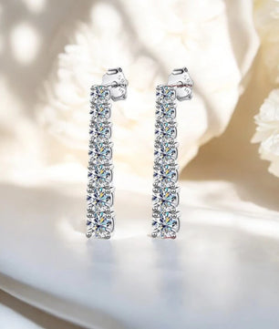 4CTTW Real Moissanite Drop Earrings - Long Tassel Dangle - Ornalux