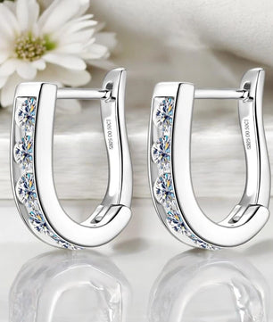 18k Plated 1cttw Moissanite Hoop Earrings - Ornalux