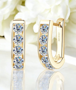 18k Plated 1cttw Moissanite Hoop Earrings - Ornalux