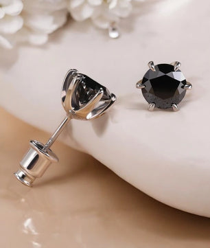 Hip Hop Black Moissanite Stud Earrings - Ornalux