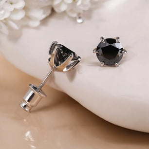 Hip Hop Black Moissanite Stud Earrings - Ornalux