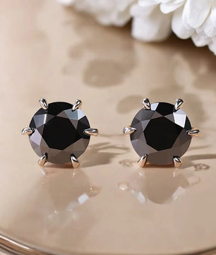 Hip Hop Black Moissanite Stud Earrings - Ornalux