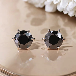 Hip Hop Black Moissanite Stud Earrings - Ornalux