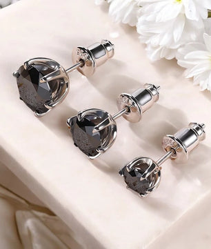 Hip Hop Black Moissanite Stud Earrings - Ornalux
