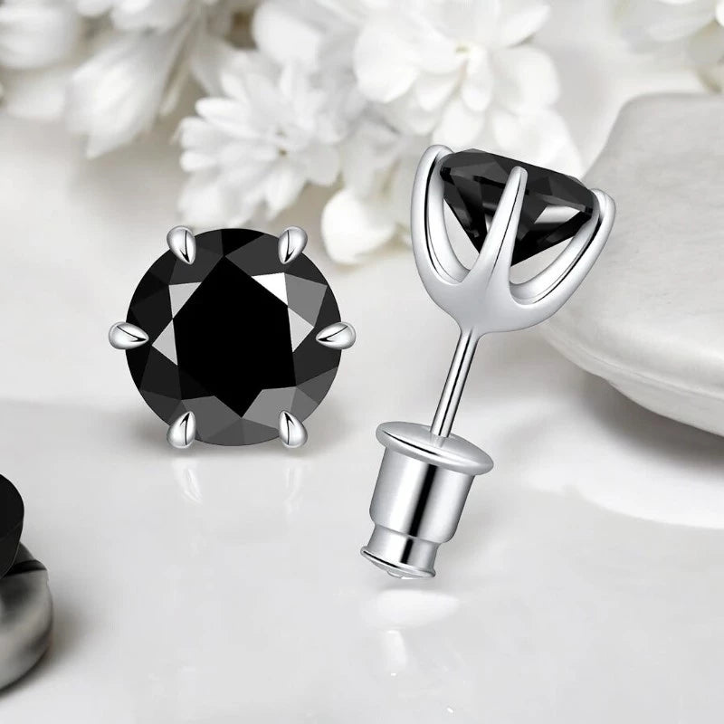 Hip Hop Black Moissanite Stud Earrings - Ornalux