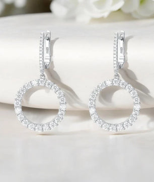 All Moissanite Diamond Drop Earrings - Ornalux