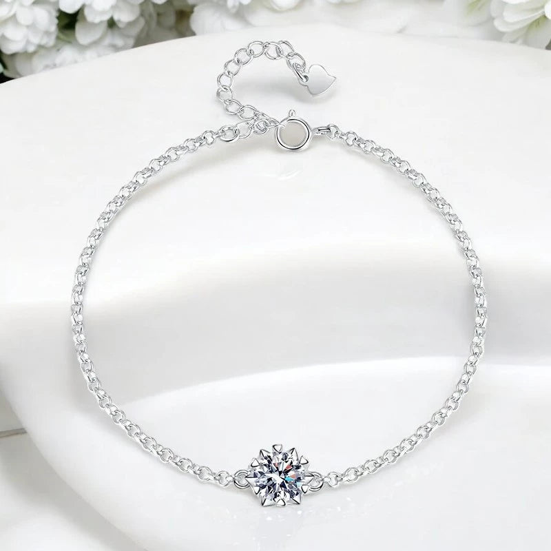 1CT Moissanite Bracelet - Adjustable Chain - Ornalux