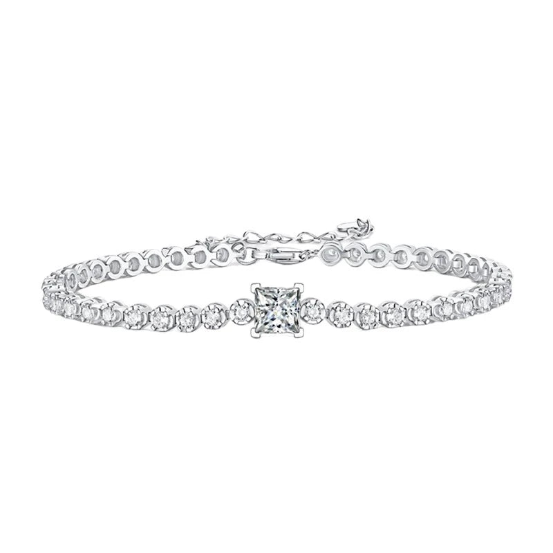 1Ct Princess Cut Moissanite Tennis Bracelet - Ornalux