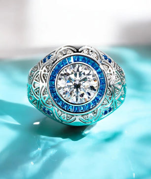 Vintage Men's Moissanite Engagement Ring - Ornalux