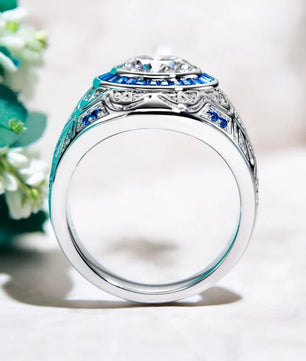 Vintage Men's Moissanite Engagement Ring - Ornalux