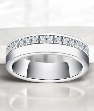 D Color Moissanite Wedding Band Rings for Men - Ornalux