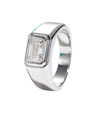 2Ct Emerald Moissanite Men's Ring - Ornalux