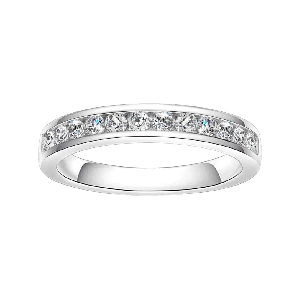 2mm Round Cut Moissanite Wedding Band - Ornalux