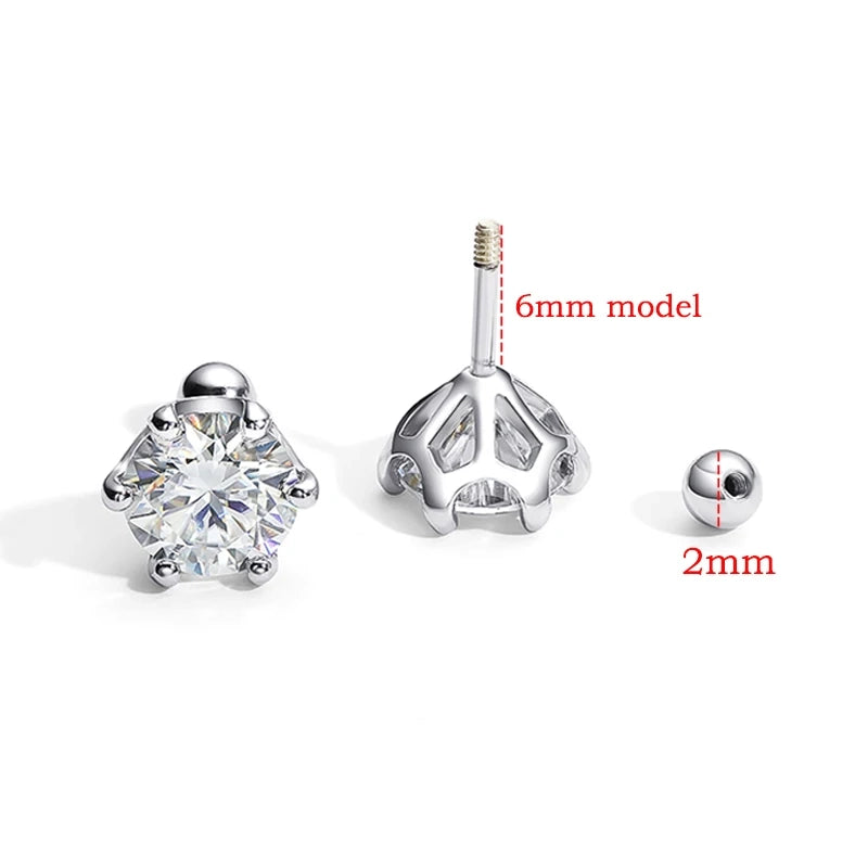 D Color 8mm Moissanite Stud Earrings - Ornalux