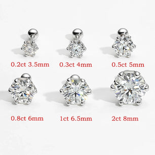 D Color 8mm Moissanite Stud Earrings - Ornalux