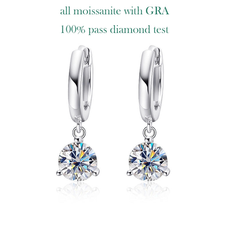 Brilliant Cut Moissanite Drop Earrings - Ornalux