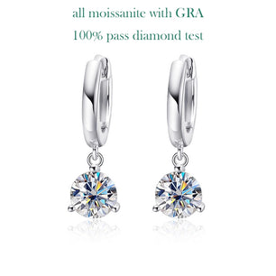 Brilliant Cut Moissanite Drop Earrings - Ornalux