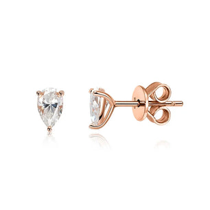 Certified Moissanite Stud Earrings - 925 Silver & 18k Gold - Ornalux