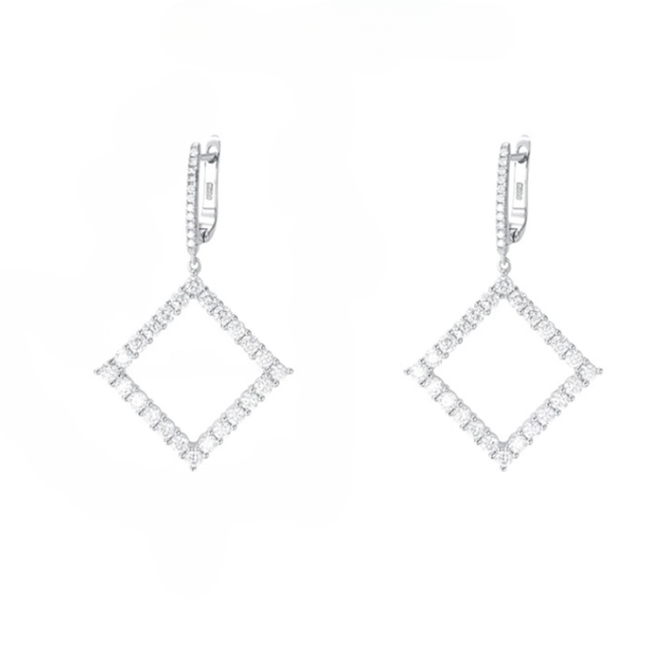 All Moissanite Diamond Drop Earrings