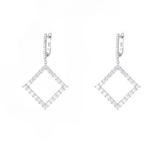 All Moissanite Diamond Drop Earrings