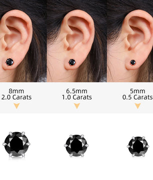 Hip Hop Black Moissanite Stud Earrings - Ornalux