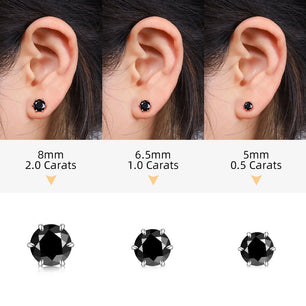 Hip Hop Black Moissanite Stud Earrings - Ornalux