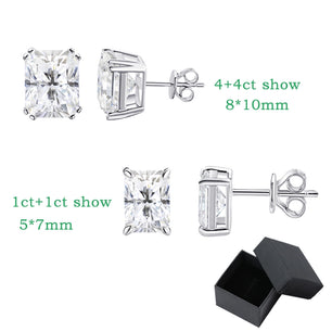 Emerald/Radiant Cut Moissanite Stud Earrings - Ornalux