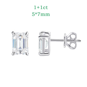 Emerald/Radiant Cut Moissanite Stud Earrings - Ornalux