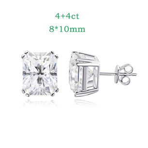 Emerald/Radiant Cut Moissanite Stud Earrings - Ornalux