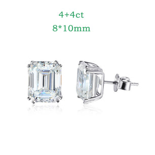 Emerald/Radiant Cut Moissanite Stud Earrings - Ornalux