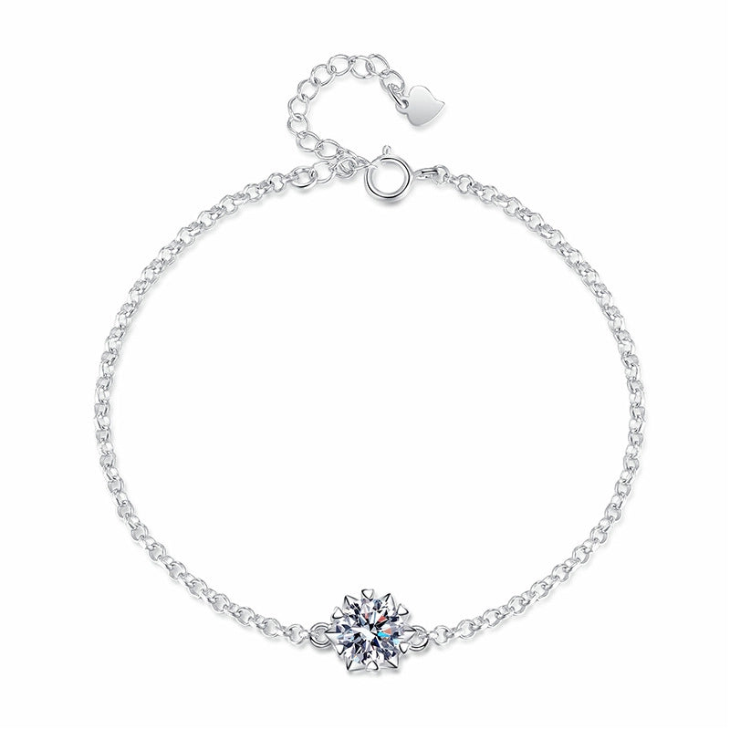 1CT Moissanite Bracelet - Adjustable Chain - Ornalux