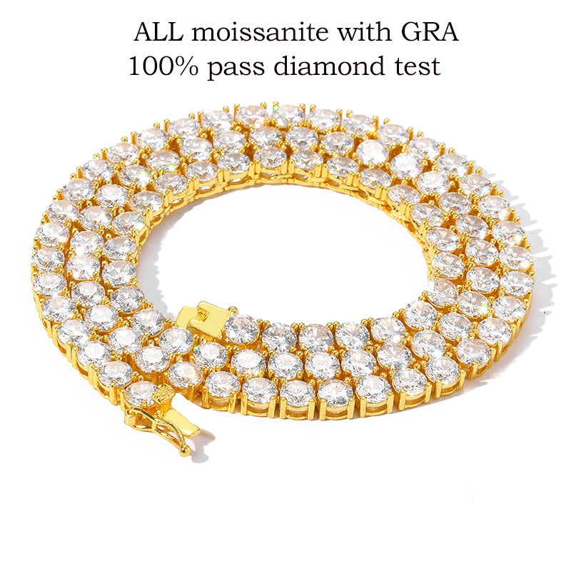 Sparkling Moissanite Tennis Chain Necklace - Ornalux