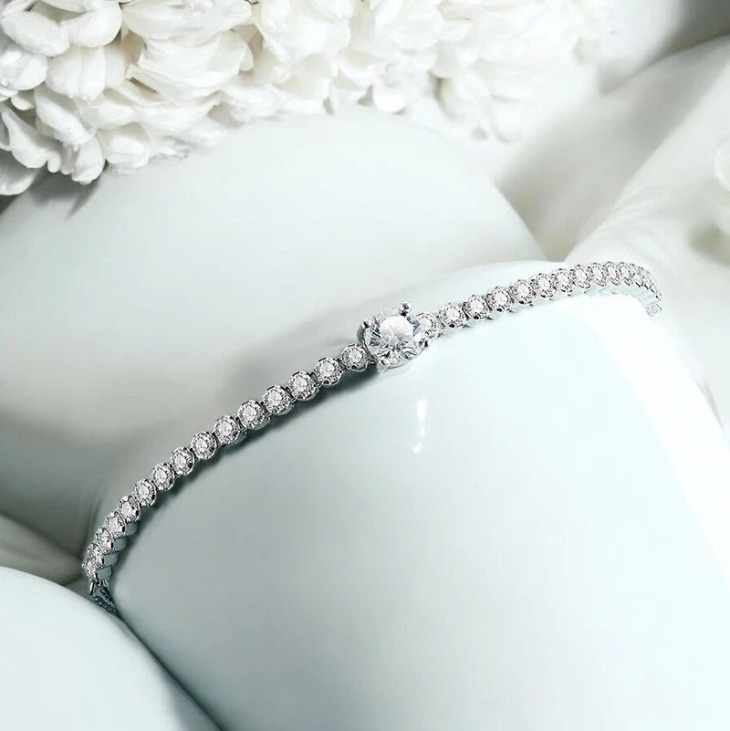 1.7CT Round Cut Moissanite Tennis Bracelet - Ornalux