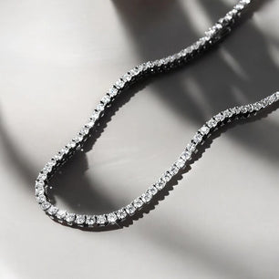 Sparkling Moissanite Tennis Chain Necklace - Ornalux