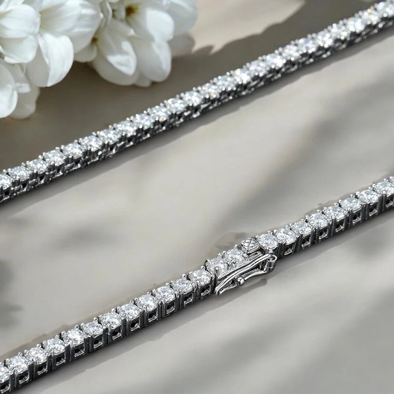 Sparkling Moissanite Tennis Chain Necklace - Ornalux