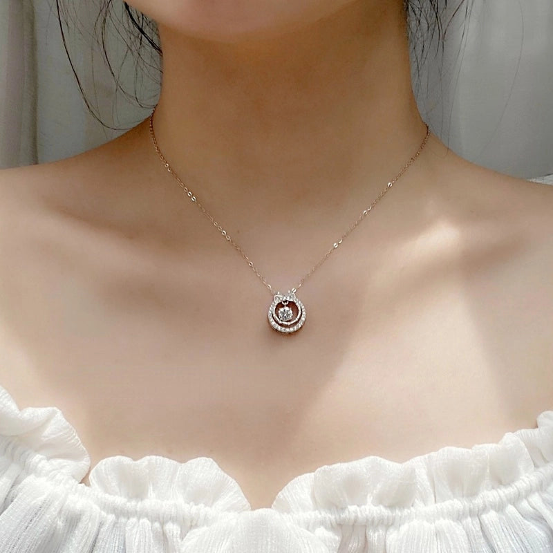 925 Silver Bowknot Necklace with Moissanite - Ornalux