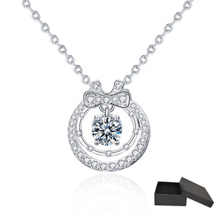 925 Silver Bowknot Necklace with Moissanite - Ornalux