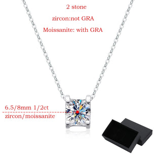 D Color 2CT Moissanite Pendant - Classic Wedding Necklace - Ornalux