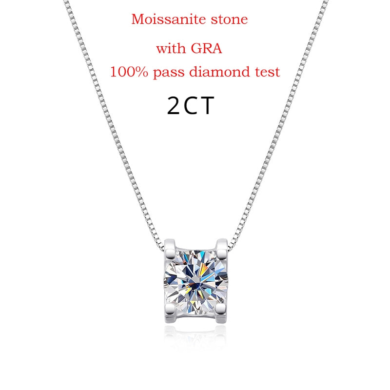 D Color 2CT Moissanite Pendant - Classic Wedding Necklace - Ornalux