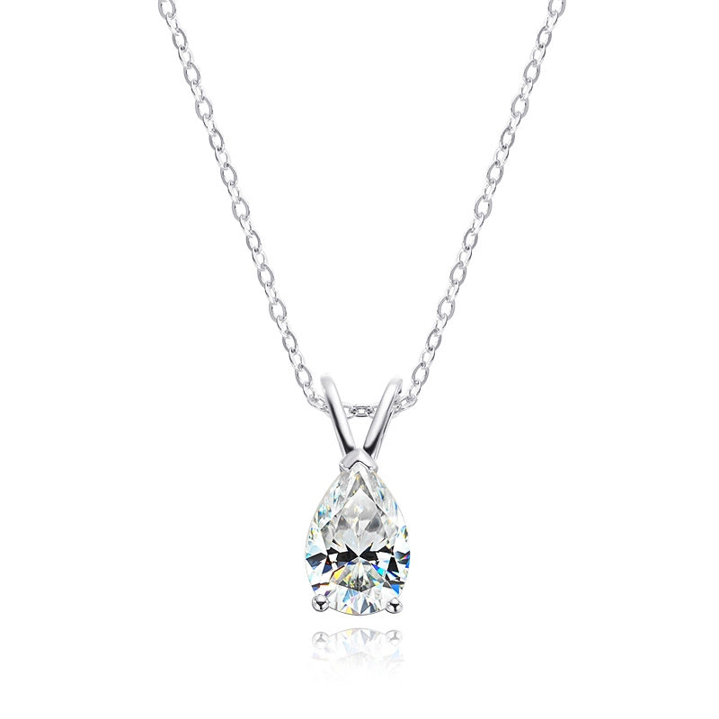 18k Plated 1.5CT Pear Cut Moissanite Diamond Necklace - Ornalux