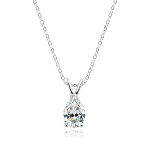 18k Plated 1.5CT Pear Cut Moissanite Diamond Necklace - Ornalux