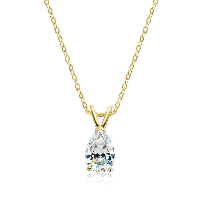 18k Plated 1.5CT Pear Cut Moissanite Diamond Necklace - Ornalux