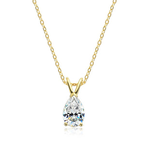 18k Plated 1.5CT Pear Cut Moissanite Diamond Necklace - Ornalux