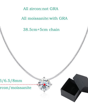 2CT Certified Moissanite Necklace - Sparkling Pendant - Ornalux