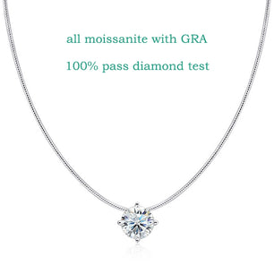 0.5-2CT Certified Moissanite Necklace - Sparkling Lab Diamond - Ornalux