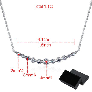 All Moissanite Necklace 1.1ct Sparkling Lab Diamond Pendant - Ornalux