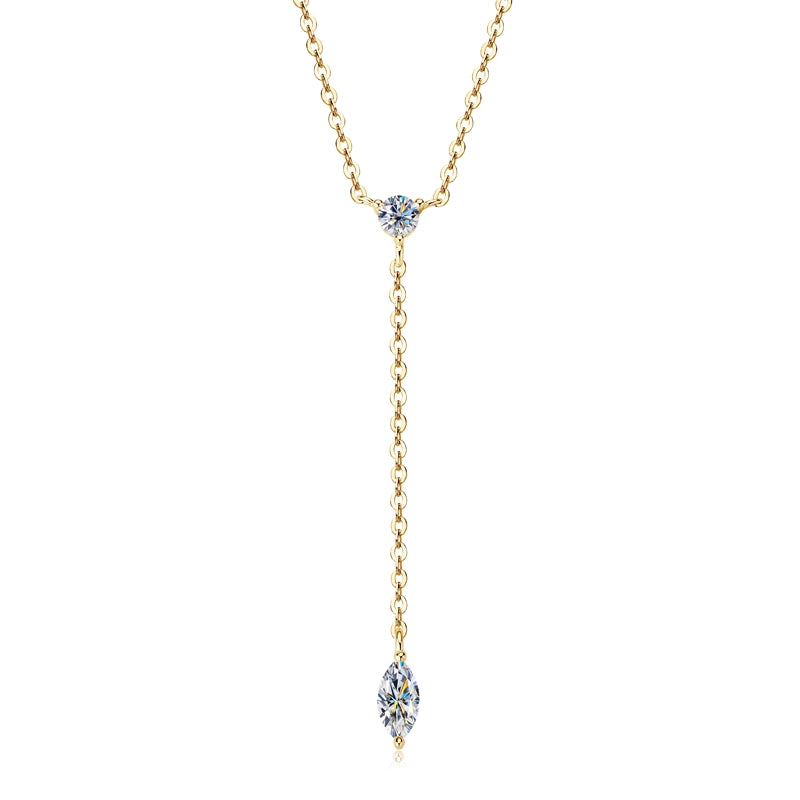 Marquise Cut Y-Shape Moissanite Necklace - Ornalux